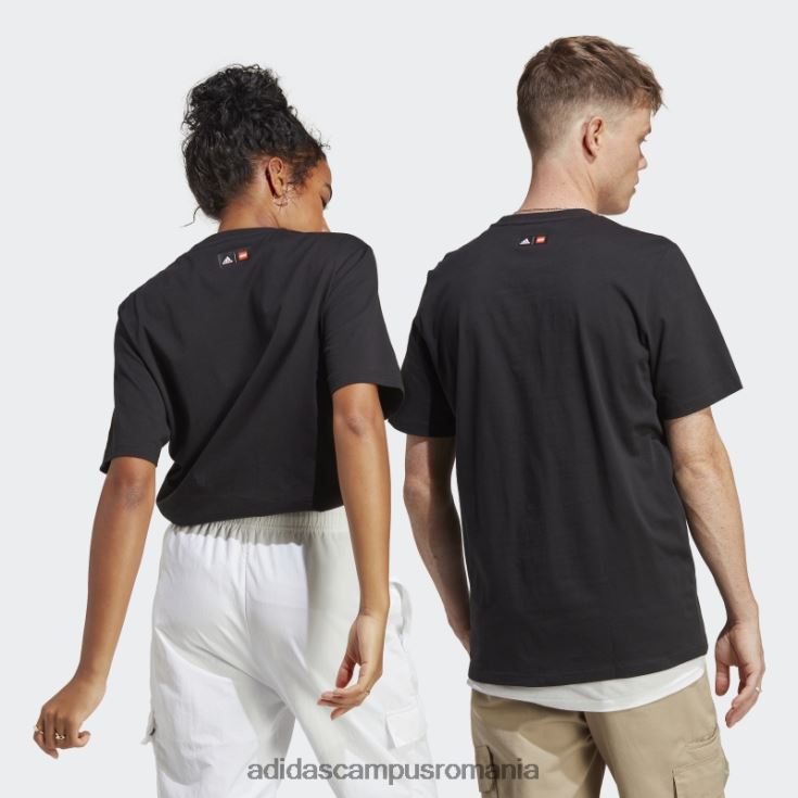 adidas campus romania x lego fotbal insignă de sport grafic tricou negru fierbinte unisex negru J266N220433