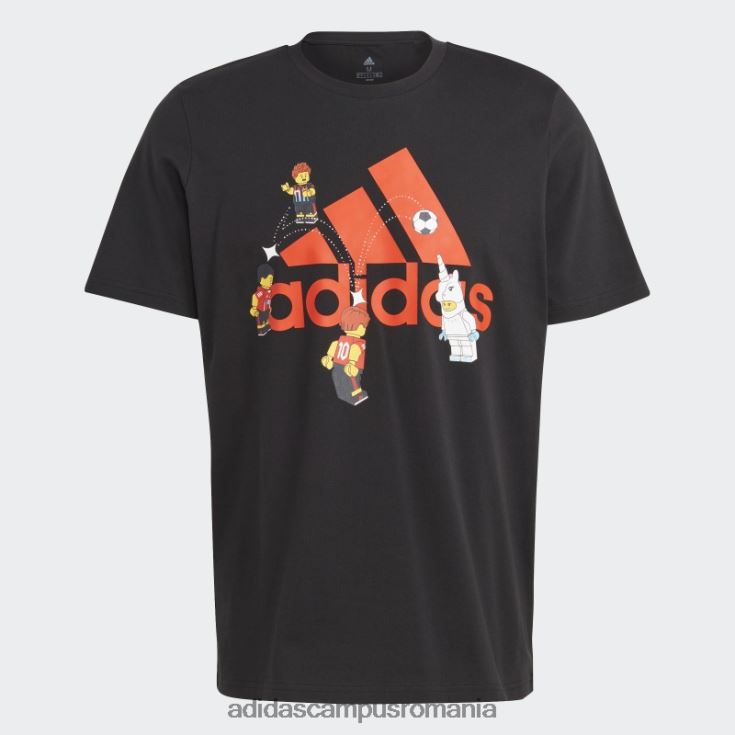 adidas campus romania x lego fotbal insignă de sport grafic tricou negru fierbinte unisex negru J266N220433