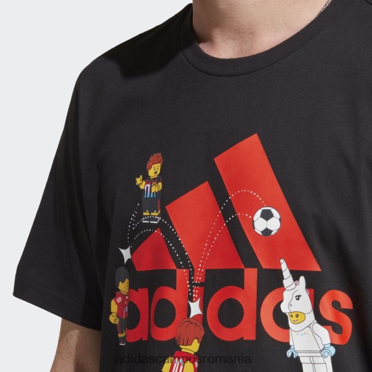 adidas campus romania x lego fotbal insignă de sport grafic tricou negru fierbinte unisex negru J266N220433
