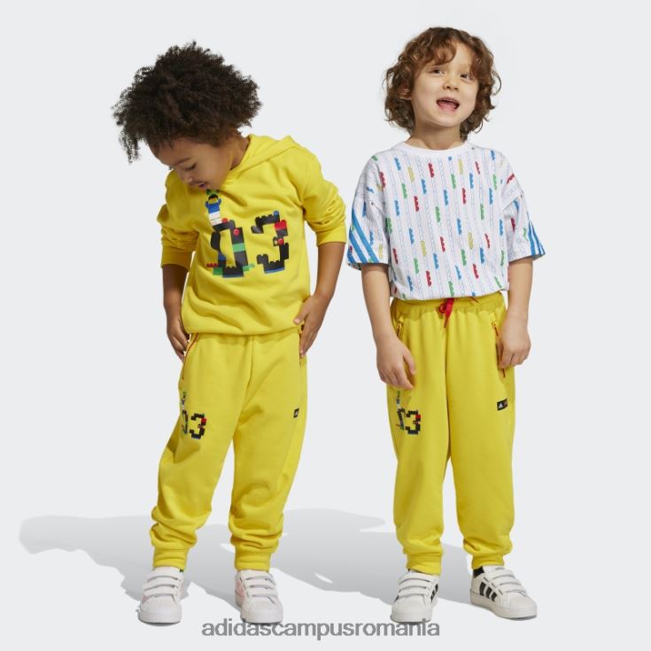 adidas campus romania x pantaloni clasici lego galben fierbinte unisex galben rosu J266N23314