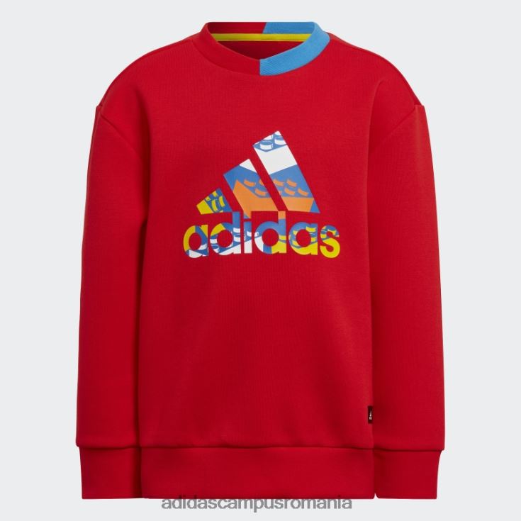 adidas campus romania x set clasic de hanorac și pantaloni lego crew red hot unisex rosu albastru J266N211960
