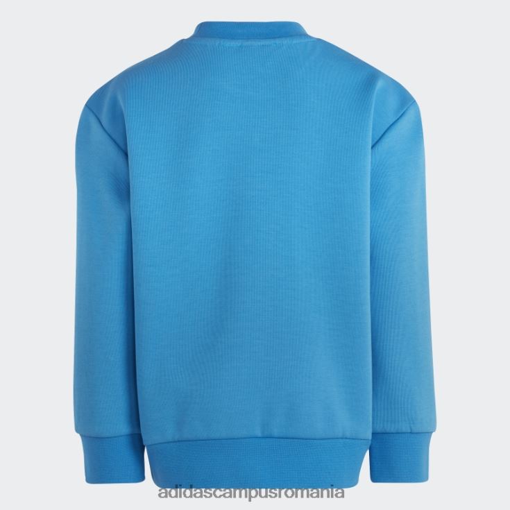 adidas campus romania x set de hanorac și pantaloni clasic lego pentru echipaj, la modă albastră unisex albastru verde J266N218372