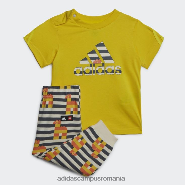 adidas campus romania x set de tricou și pantaloni lego clasic, galben de modă unisex galben J266N218681