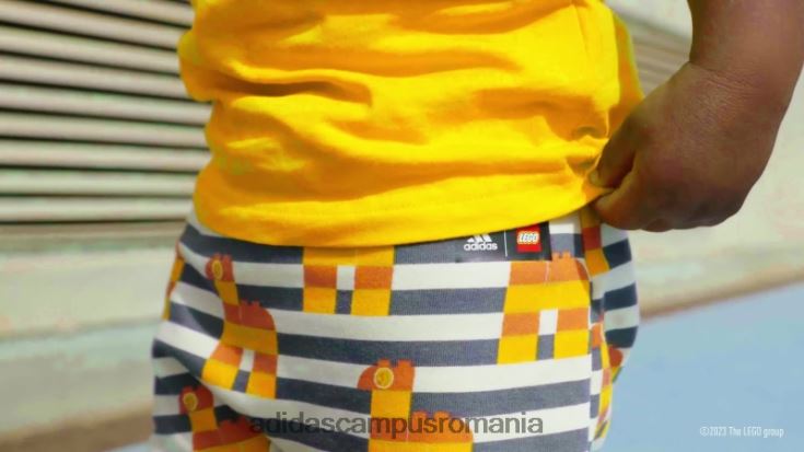adidas campus romania x set de tricou și pantaloni lego clasic, galben de modă unisex galben J266N218681