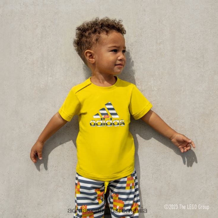 adidas campus romania x set de tricou și pantaloni lego clasic, galben de modă unisex galben J266N218681
