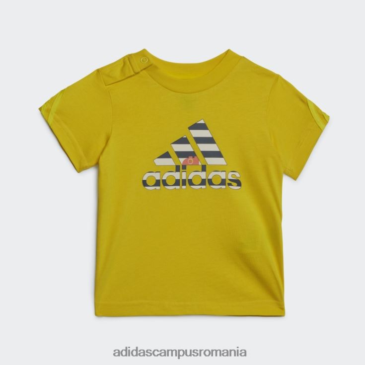 adidas campus romania x set de tricou și pantaloni lego clasic, galben de modă unisex galben J266N218681
