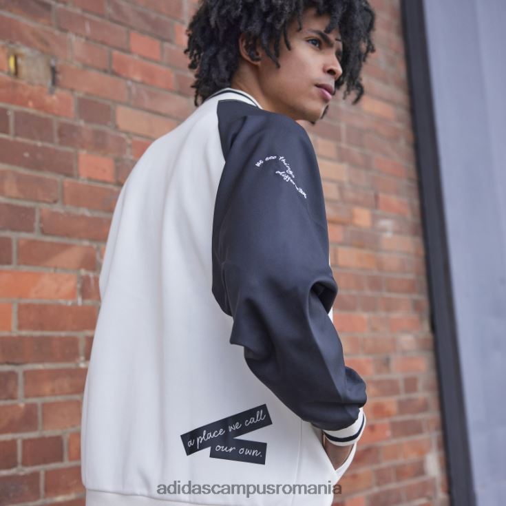 adidas campus romania jachetă bomber imprimată (gen neutru) albă unisex alb negru J266N21489