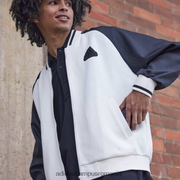 adidas campus romania jachetă bomber imprimată (gen neutru) albă unisex alb negru J266N21489