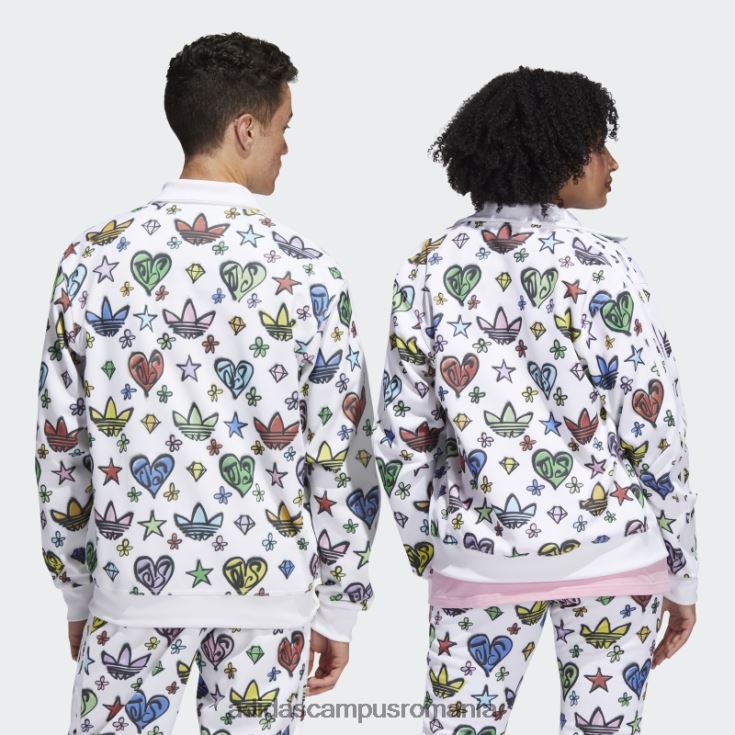 adidas campus romania Top de sport cu monogramă albă Jeremy Scott Firebird (neutru de gen) unisex alb J266N26551