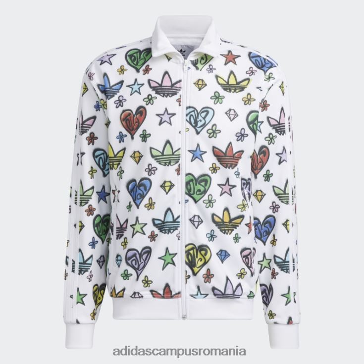 adidas campus romania Top de sport cu monogramă albă Jeremy Scott Firebird (neutru de gen) unisex alb J266N26551