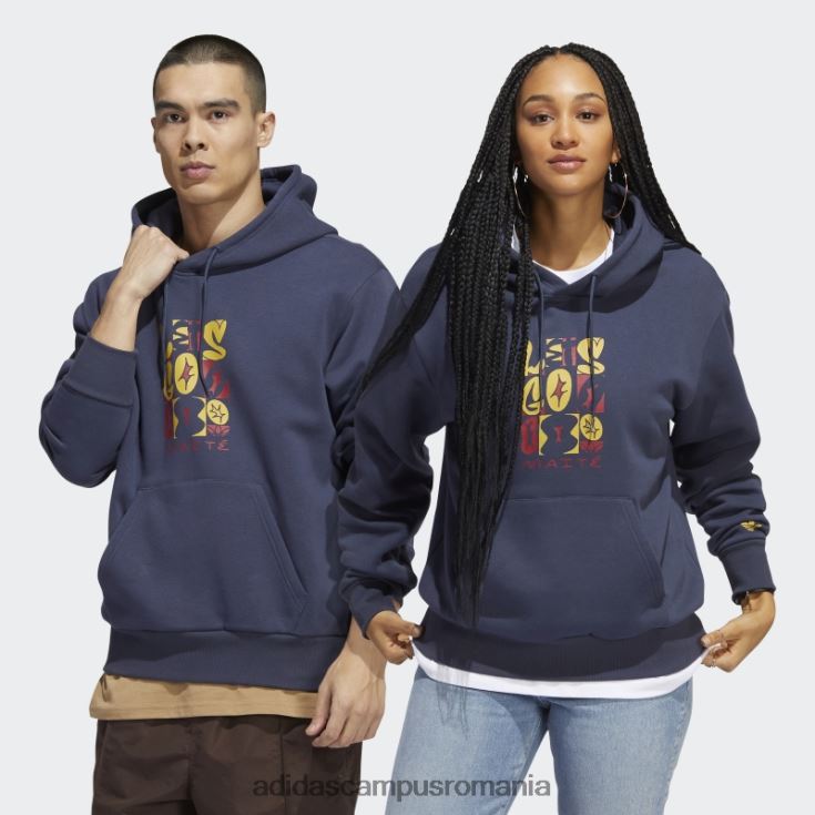 adidas campus romania hanorac cu glugă cu mesaje maite steenhoudt bleumarin unisex bleumarin/pirită/roșu victorie J266N21475