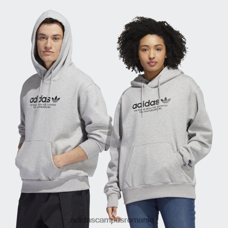 adidas campus romania hanorac cu logo skateboarding 4.0 gri mediu (neutru de gen) unisex gri mediu/negru J266N21295