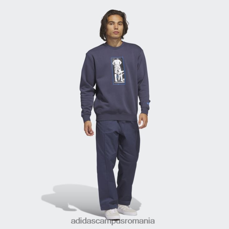 adidas campus romania hanorac shmoofoil cu grafică bleumarin cu decolteu unisex bleumarin/multicolor J266N25741