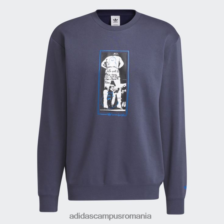 adidas campus romania hanorac shmoofoil cu grafică bleumarin cu decolteu unisex bleumarin/multicolor J266N25741