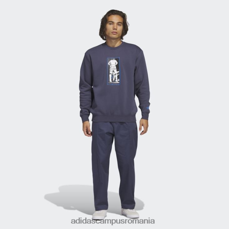adidas campus romania hanorac shmoofoil cu grafică bleumarin cu decolteu unisex bleumarin/multicolor J266N25741