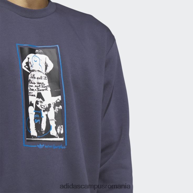 adidas campus romania hanorac shmoofoil cu grafică bleumarin cu decolteu unisex bleumarin/multicolor J266N25741