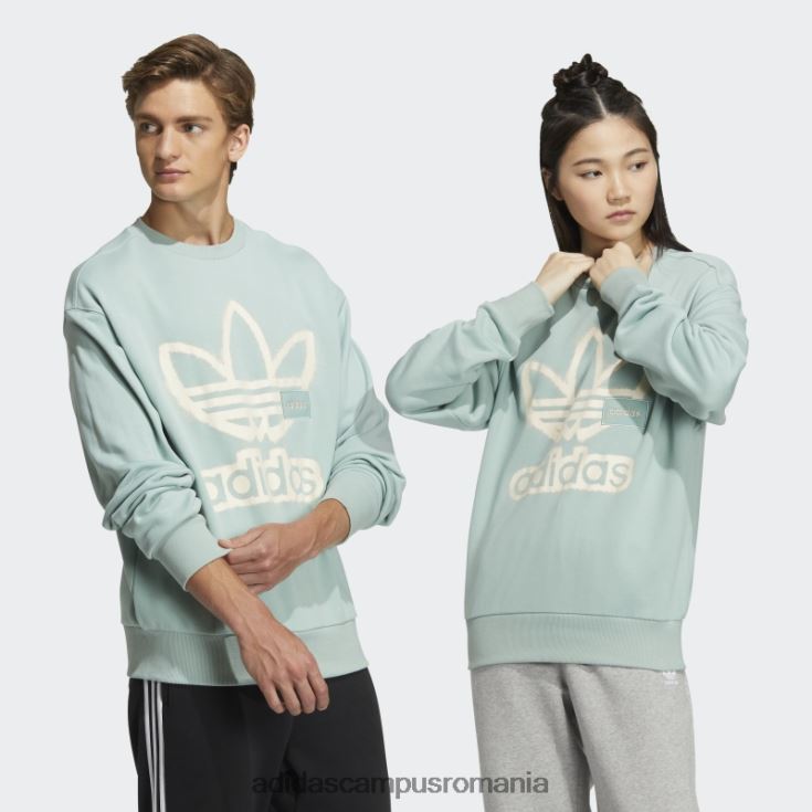 adidas campus romania hazy green adicolor crew hanorac unisex verde cețos J266N21486