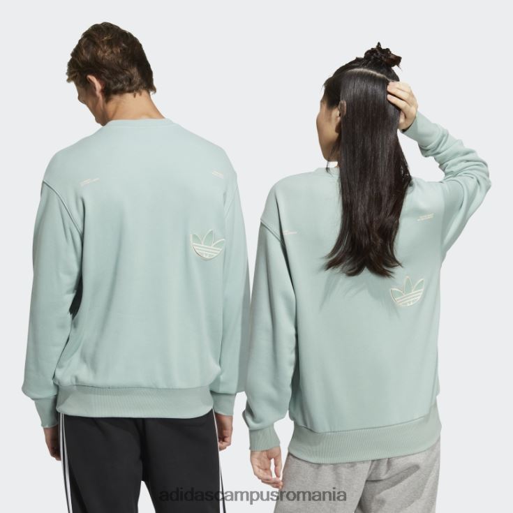 adidas campus romania hazy green adicolor crew hanorac unisex verde cețos J266N21486