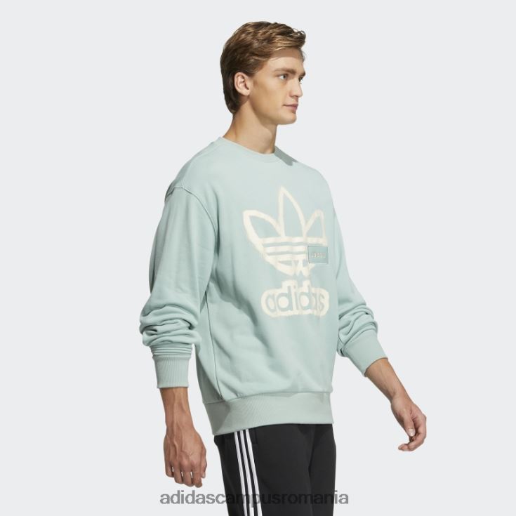adidas campus romania hazy green adicolor crew hanorac unisex verde cețos J266N21486