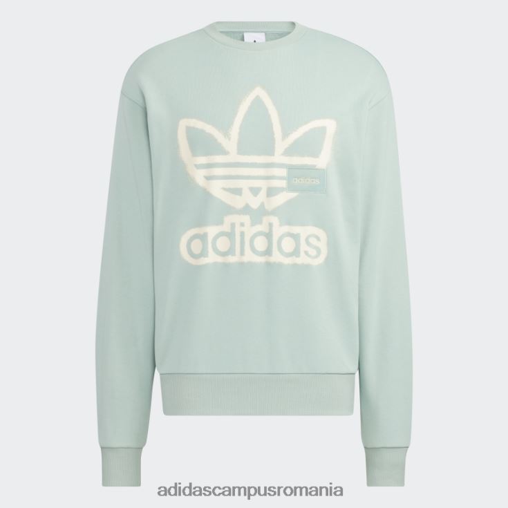 adidas campus romania hazy green adicolor crew hanorac unisex verde cețos J266N21486