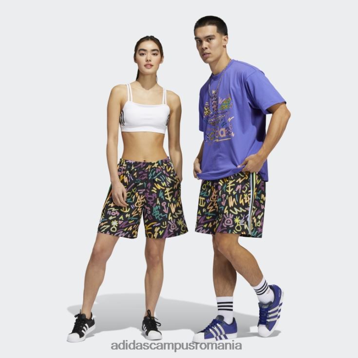adidas campus romania love unites pantaloni scurți țesuți cu imprimeu doodle (gen neutru) multicolor unisex multicolor J266N21682