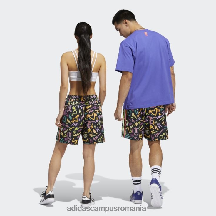 adidas campus romania love unites pantaloni scurți țesuți cu imprimeu doodle (gen neutru) multicolor unisex multicolor J266N21682