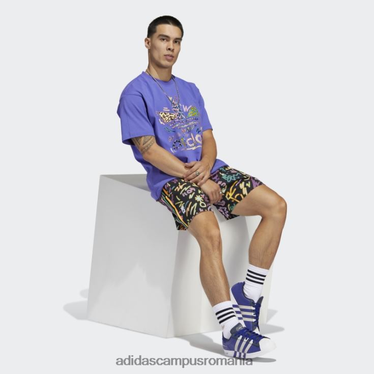 adidas campus romania love unites pantaloni scurți țesuți cu imprimeu doodle (gen neutru) multicolor unisex multicolor J266N21682