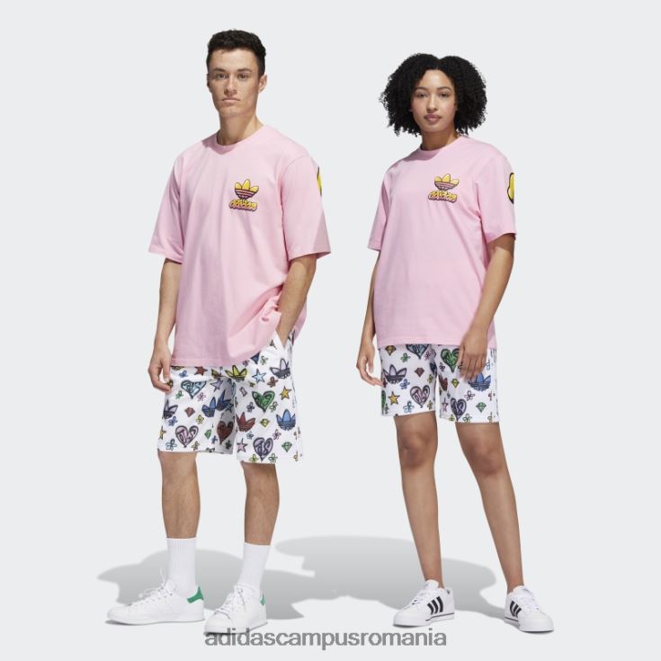 adidas campus romania pantaloni scurți albi cu monogramă Jeremy Scott (neutru de gen) unisex alb J266N26574