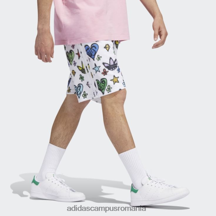 adidas campus romania pantaloni scurți albi cu monogramă Jeremy Scott (neutru de gen) unisex alb J266N26574