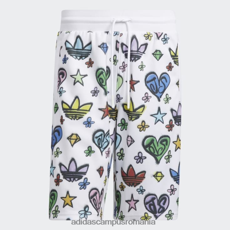 adidas campus romania pantaloni scurți albi cu monogramă Jeremy Scott (neutru de gen) unisex alb J266N26574