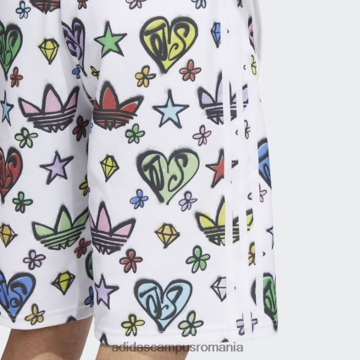 adidas campus romania pantaloni scurți albi cu monogramă Jeremy Scott (neutru de gen) unisex alb J266N26574