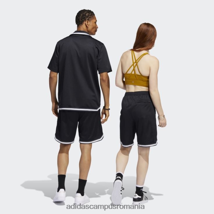 adidas campus romania pantaloni scurți de baschet tyshawn (neutru de gen) negri unisex negru/alb/aur mat J266N27063