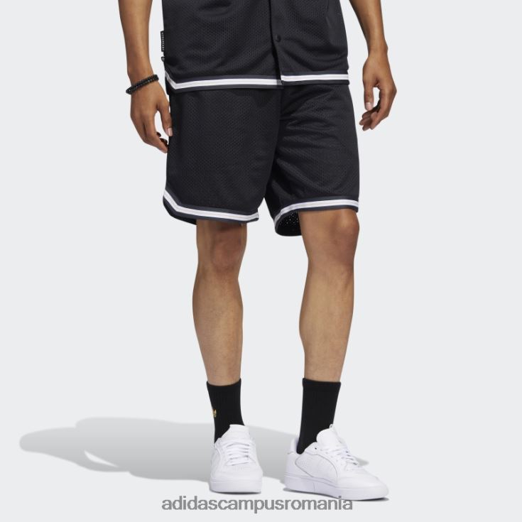 adidas campus romania pantaloni scurți de baschet tyshawn (neutru de gen) negri unisex negru/alb/aur mat J266N27063