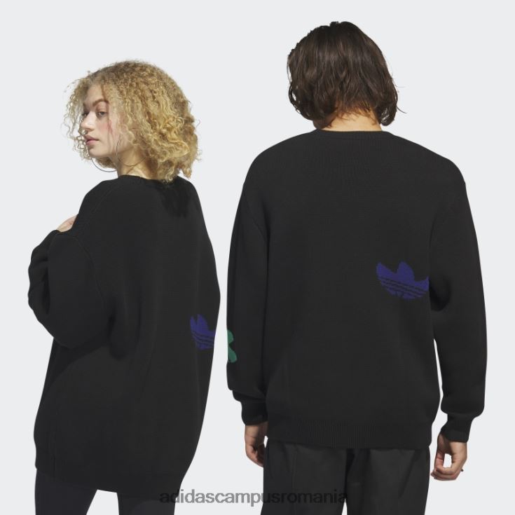 adidas campus romania pulover negru din tricot shmoofoil (neutru de gen) unisex negru/multicolor J266N26107