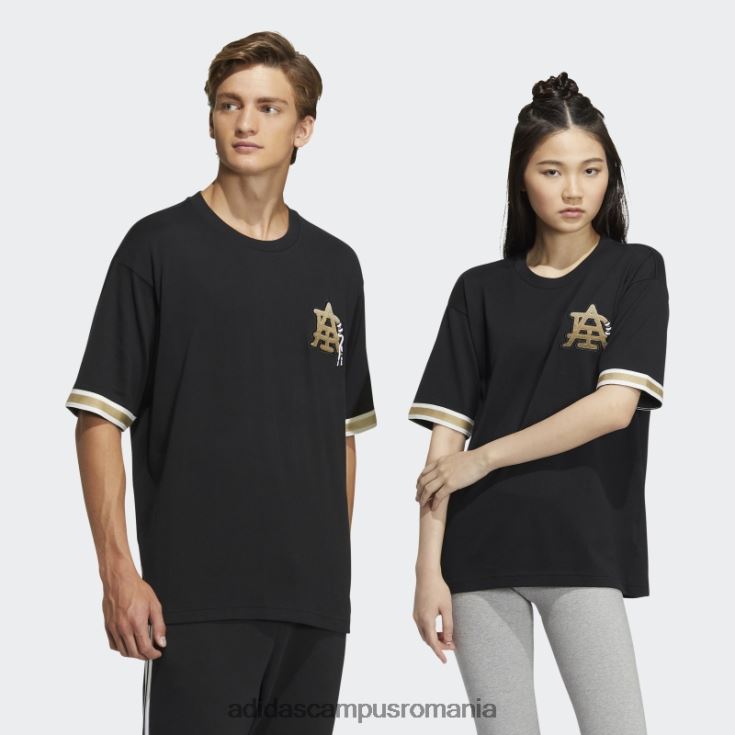 adidas campus romania tricou cu ecuson colegial modern negru adidas unisex negru J266N21524