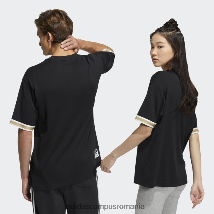 adidas campus romania tricou cu ecuson colegial modern negru adidas unisex negru J266N21524
