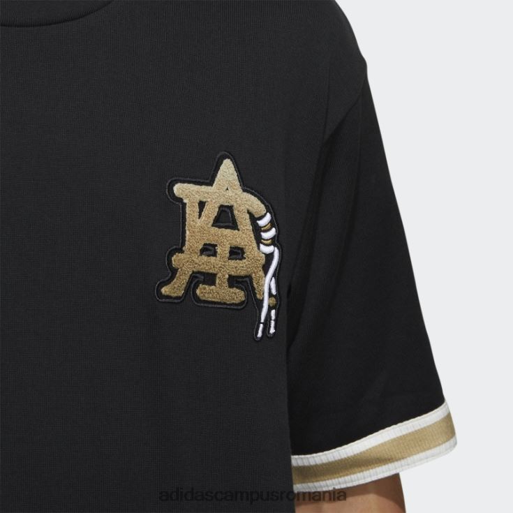 adidas campus romania tricou cu ecuson colegial modern negru adidas unisex negru J266N21524