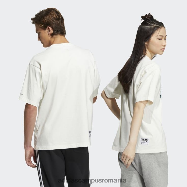adidas campus romania tricou cu slogan colegial modern alb unisex alb J266N23703