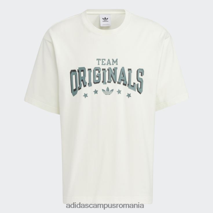 adidas campus romania tricou cu slogan colegial modern alb unisex alb J266N23703