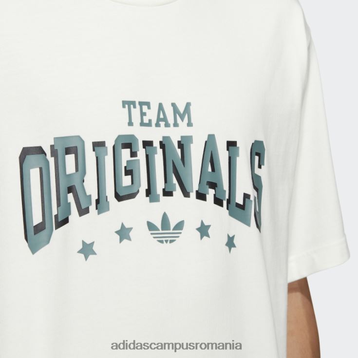 adidas campus romania tricou cu slogan colegial modern alb unisex alb J266N23703
