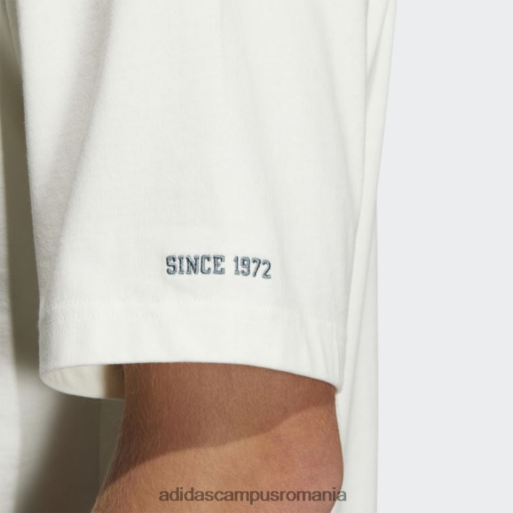 adidas campus romania tricou cu slogan colegial modern alb unisex alb J266N23703