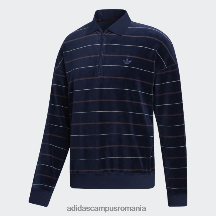 adidas campus romania tricou din velur cu mânecă lungă bleumarin (neutru de gen) unisex bleumarin/roșu mineral/alb J266N214560