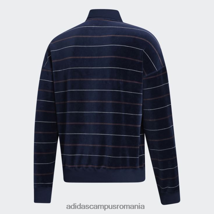 adidas campus romania tricou din velur cu mânecă lungă bleumarin (neutru de gen) unisex bleumarin/roșu mineral/alb J266N214560