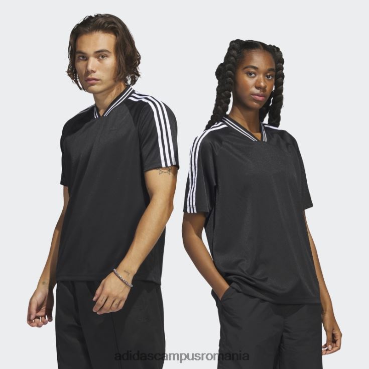 adidas campus romania tricou negru cu oase de pește (fără sex) unisex alb negru J266N25771
