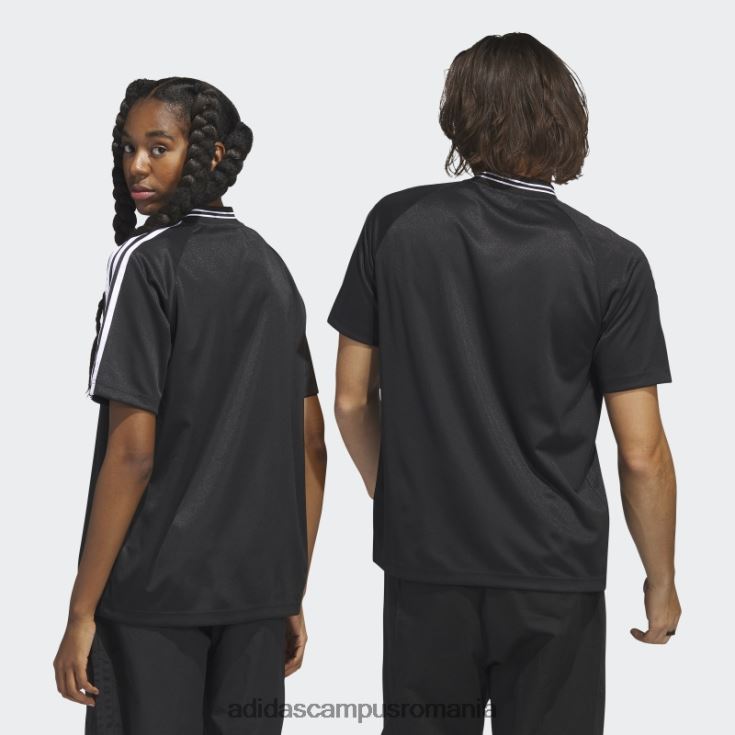adidas campus romania tricou negru cu oase de pește (fără sex) unisex alb negru J266N25771