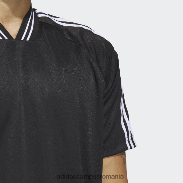 adidas campus romania tricou negru cu oase de pește (fără sex) unisex alb negru J266N25771