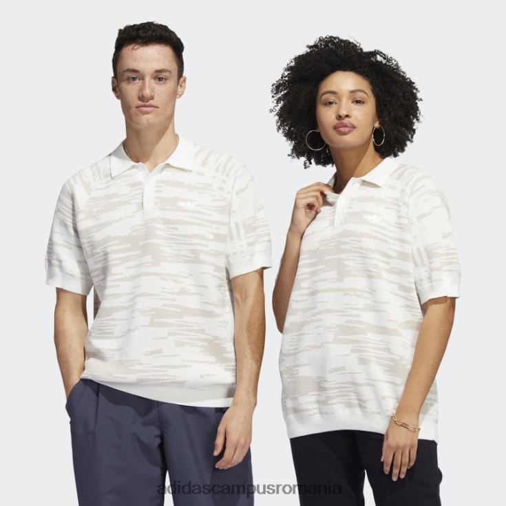 adidas campus romania tricou polo alb nora tricotat (gen neutru) adidas unisex alb/beatitudine J266N25373