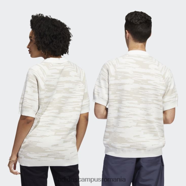 adidas campus romania tricou polo alb nora tricotat (gen neutru) adidas unisex alb/beatitudine J266N25373