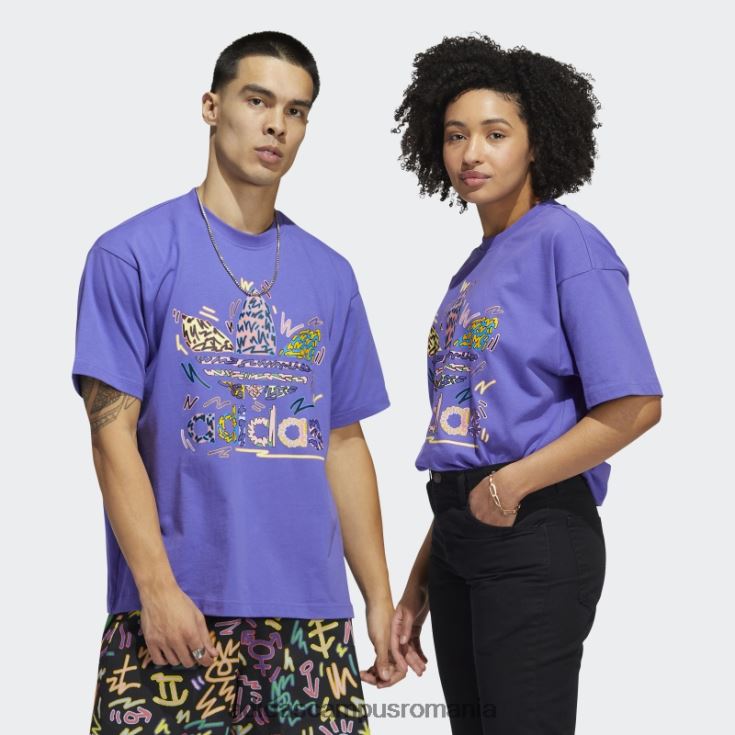 adidas campus romania tricou purple love unites trefoil (neutru de gen) unisex violet/multicolor J266N214896