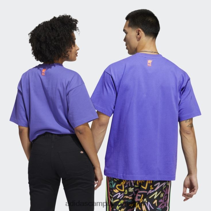 adidas campus romania tricou purple love unites trefoil (neutru de gen) unisex violet/multicolor J266N214896